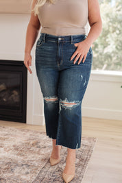 Whitney High Rise Distressed Wide Leg Crop Jeans