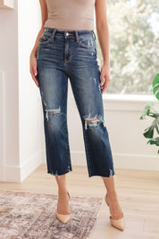 Whitney High Rise Distressed Wide Leg Crop Jeans