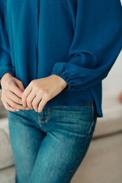We Believe Keyhole Tie Detail Blouse