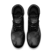 Casual Black Distressed Faux Leather Lightweight Boots