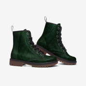 High-Quality Green Faux Leather Lightweight Boots