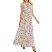Beautiful and Elegant Floral Ruffle Hem Maxi Dress