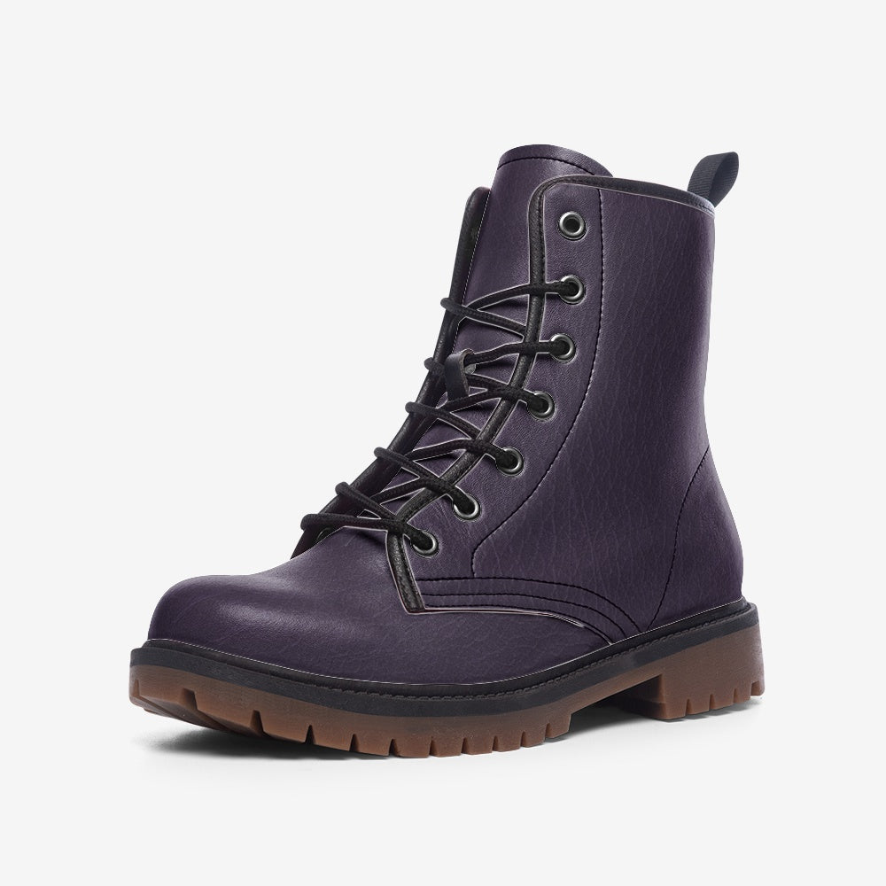 High-Quality Purple Faux Leather Lightweight Boots
