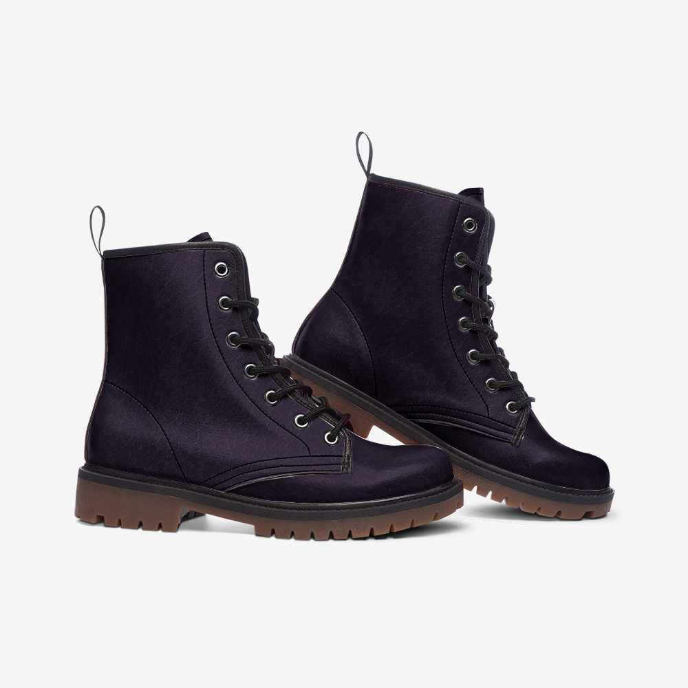 High-Quality Purple Faux Leather Lightweight Boots