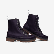 High-Quality Purple Faux Leather Lightweight Boots