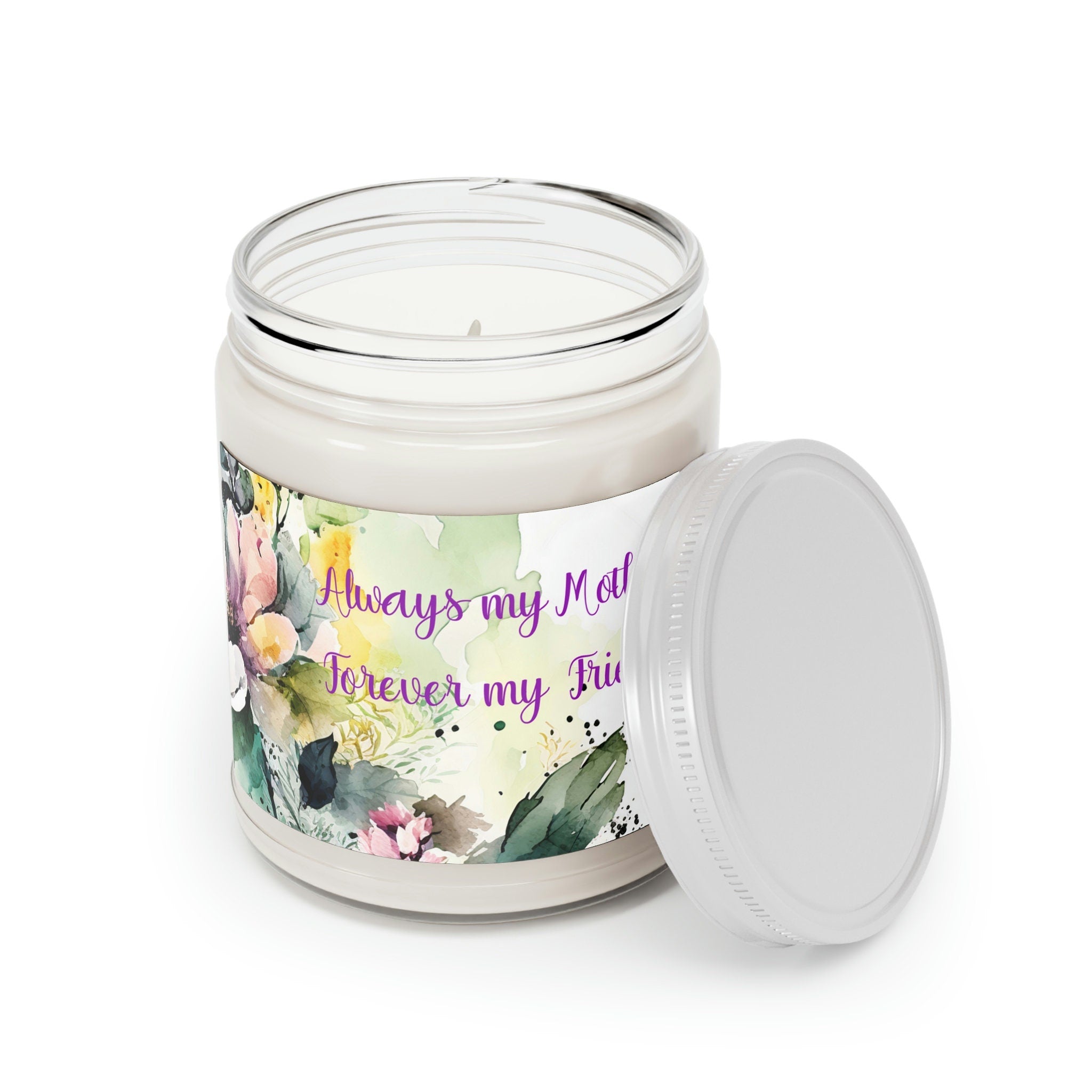 Mother's Day Candle, Floral Design Scented Soy Candle 9oz, Natural Soy Wax Blend, Cotton Wick, Non-Toxic Scent Candle, Mothers Day Gift