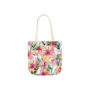 Tote Bag Polyester Canvas Lightweight Durable Pink Floral
