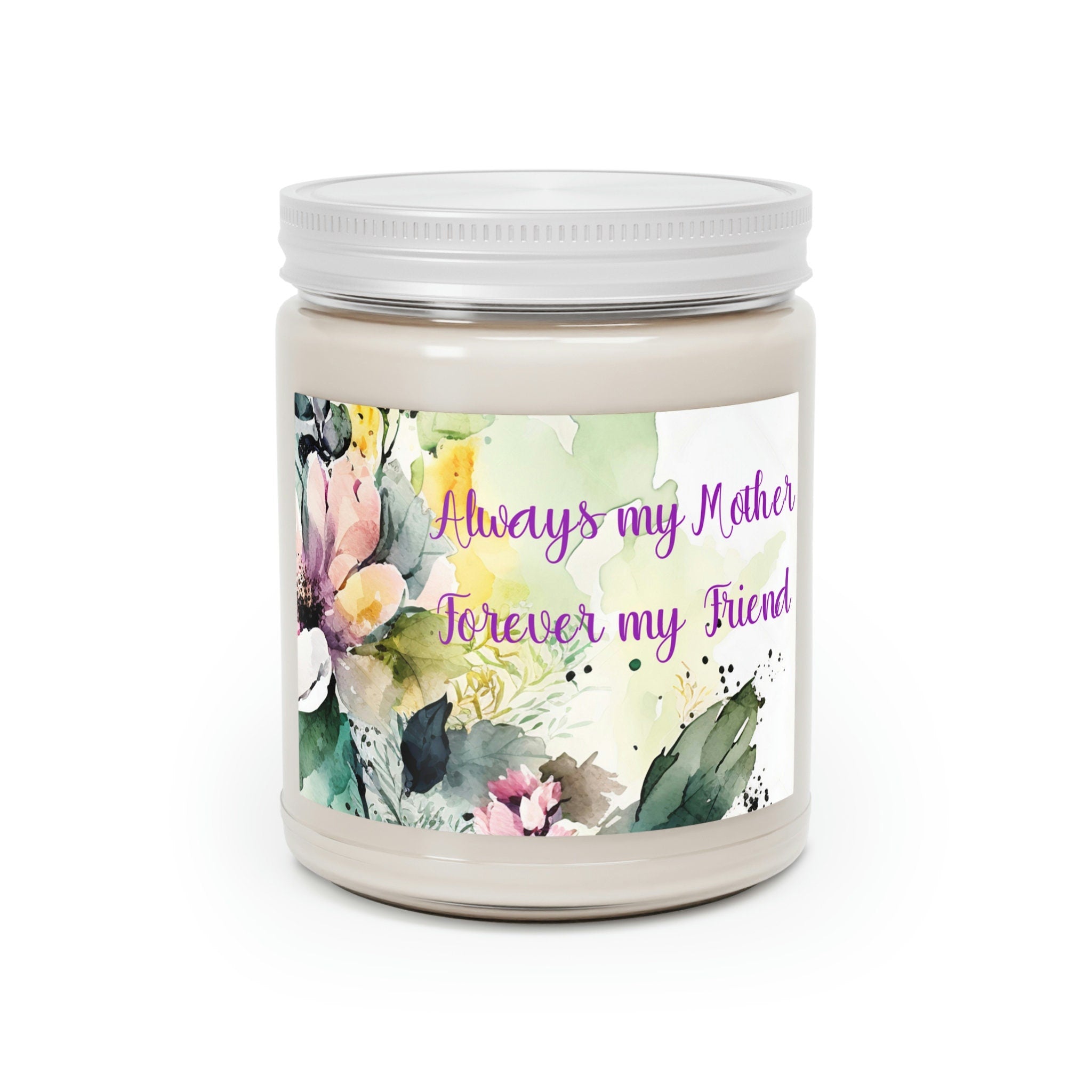 Mother's Day Candle, Floral Design Scented Soy Candle 9oz, Natural Soy Wax Blend, Cotton Wick, Non-Toxic Scent Candle, Mothers Day Gift