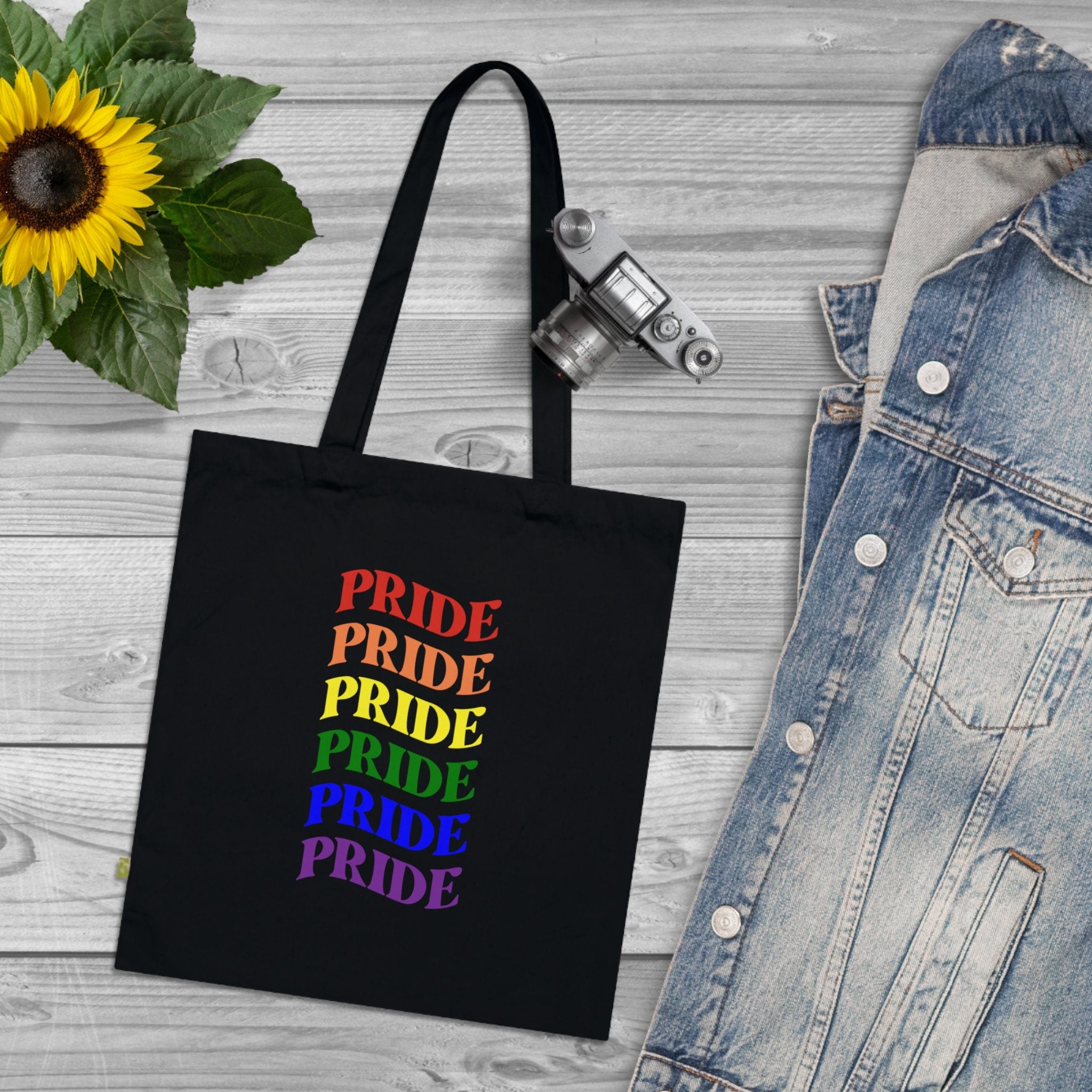 Pride Rainbow Organic Cotton Tote Bag