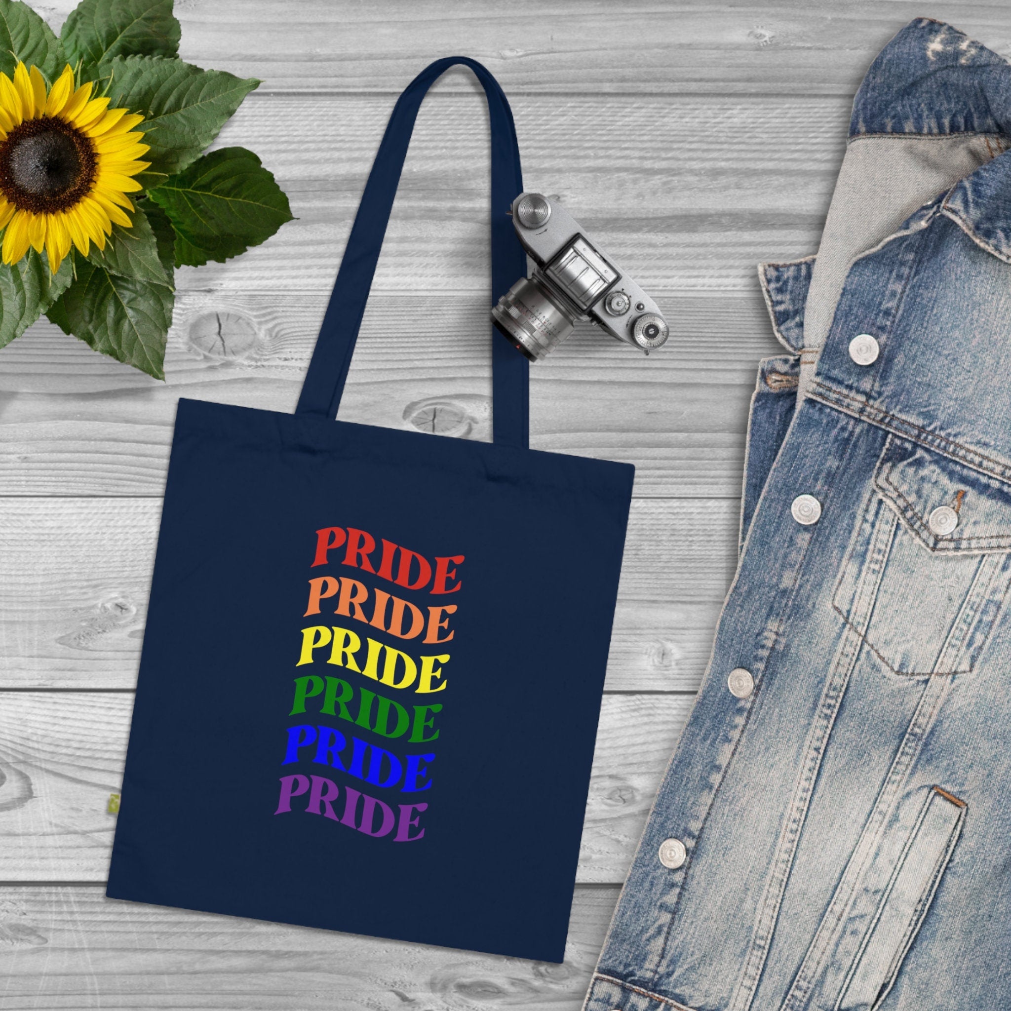 Pride Rainbow Organic Cotton Tote Bag