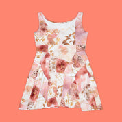 Women's Skater Dress (AOP) Pink Floral Collage