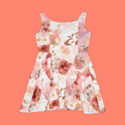 Women's Skater Dress (AOP) Pink Floral Collage