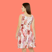 Women's Skater Dress (AOP) Pink Floral Collage