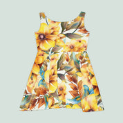 Women's Skater Dress (AOP) Yellow Floral