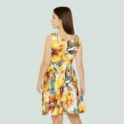 Women's Skater Dress (AOP) Yellow Floral