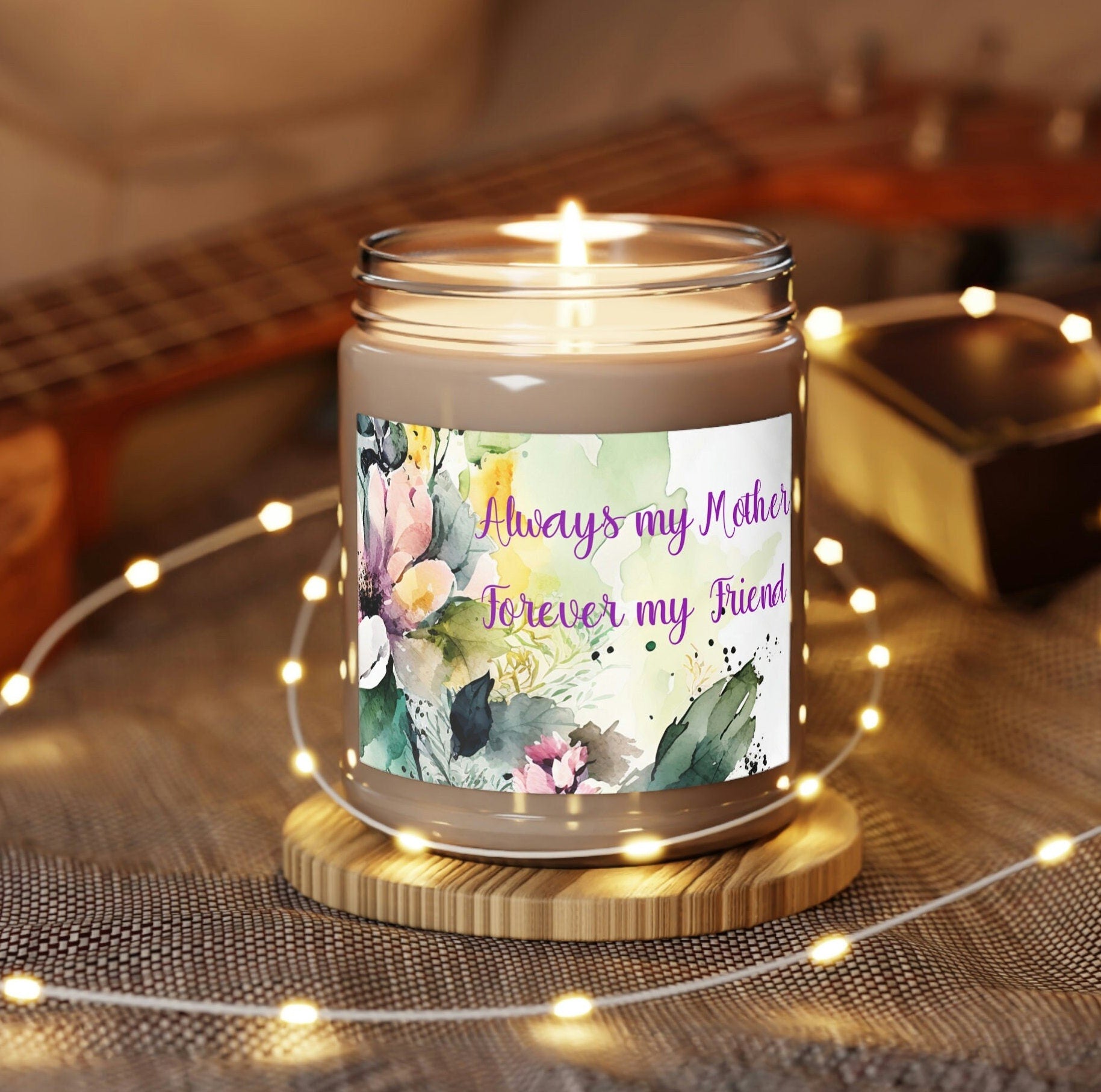 Mother's Day Candle, Floral Design Scented Soy Candle 9oz, Natural Soy Wax Blend, Cotton Wick, Non-Toxic Scent Candle, Mothers Day Gift