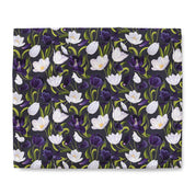 Purple White Black Floral Duvet Cover Polyester Microfiber