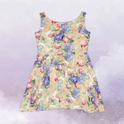 Purple Floral Women Skater Dress