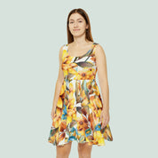 Women's Skater Dress (AOP) Yellow Floral