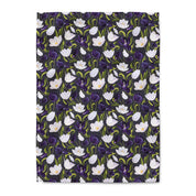 Purple White Black Floral Duvet Cover Polyester Microfiber