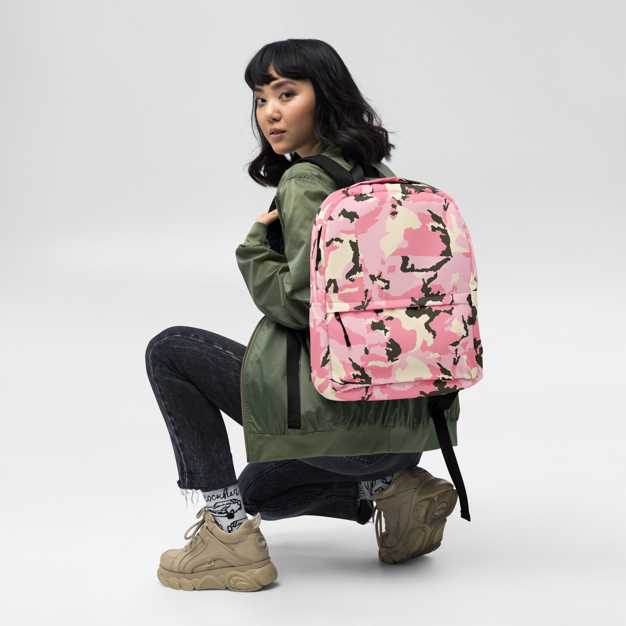 Pink Camouflage Backpack