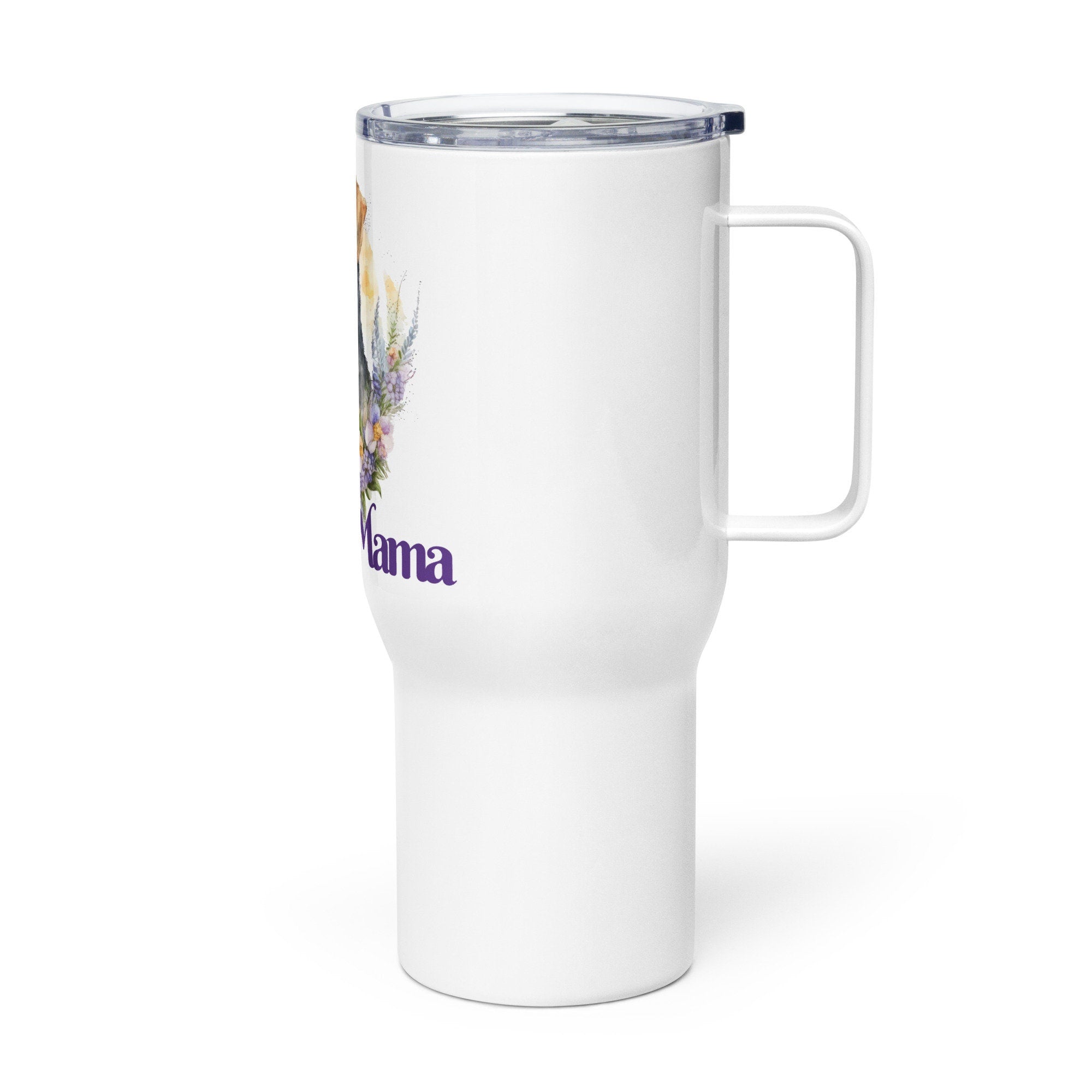 Travel mug with a handle Airedale Mama