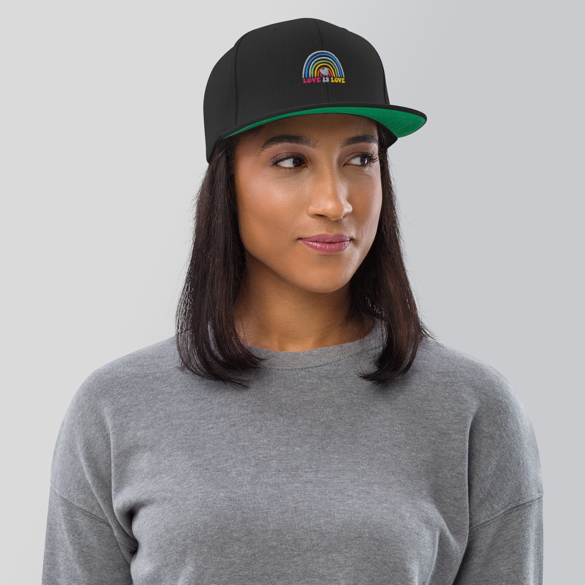 Rainbow Love is Love Snapback Hat
