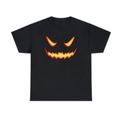 Scary Jack O Lantern Face Halloween Unisex Heavy Cotton Tee