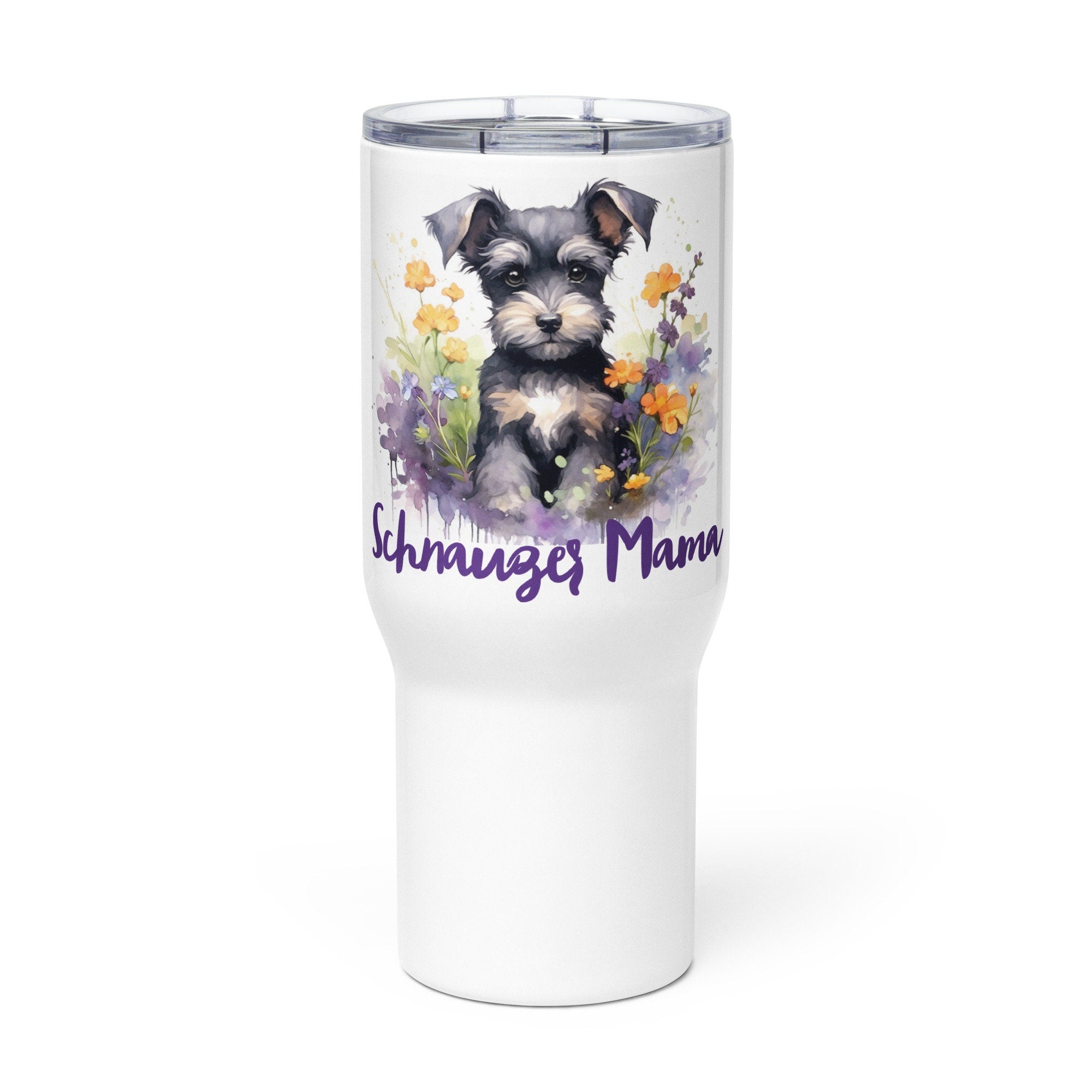 Schnauzer Mama Travel mug with a handle