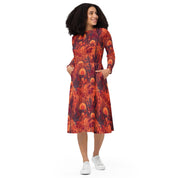 Beautiful Fall Print All-over print long sleeve midi dress