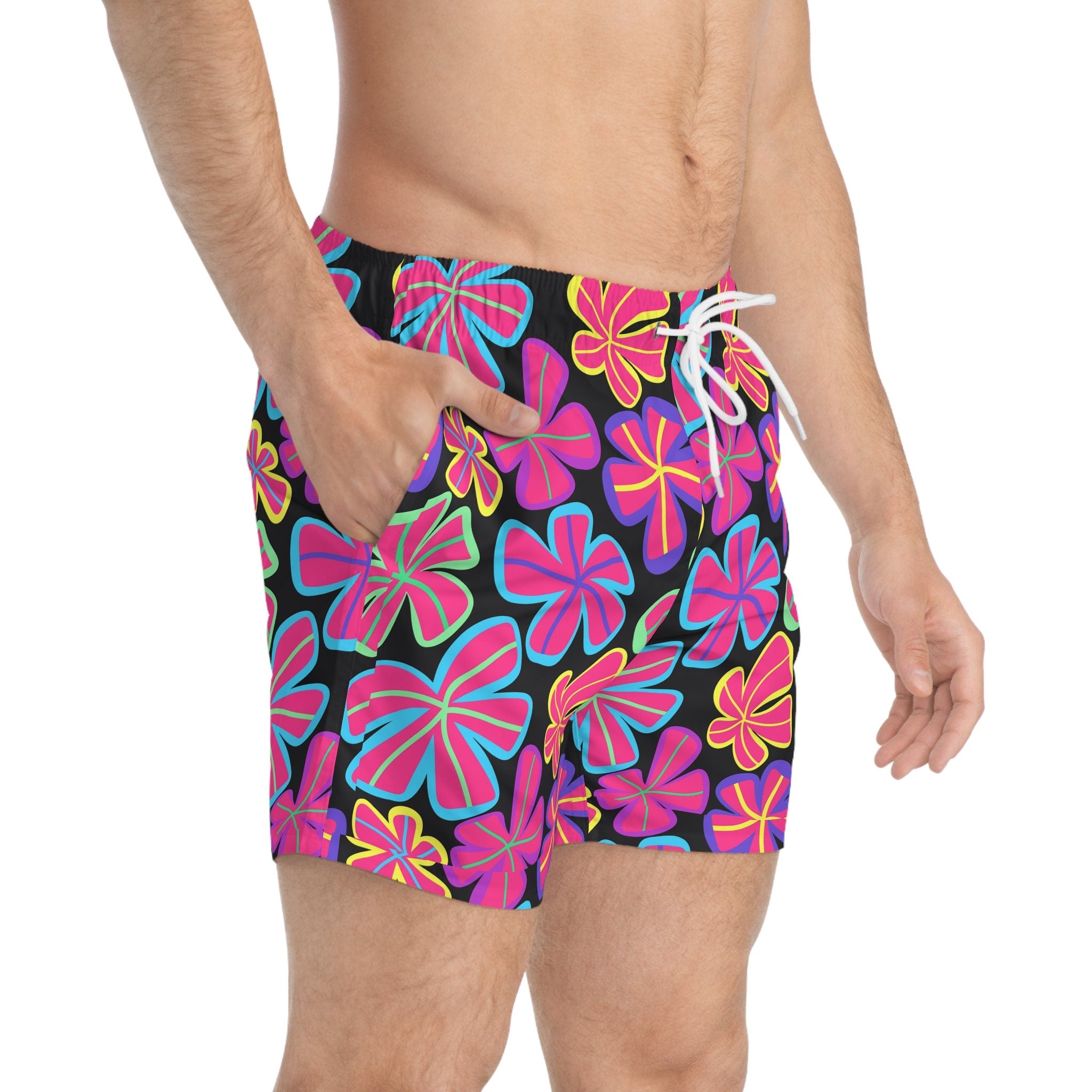 Fun Colorful Tropical Men's Swim Trunks (AOP)