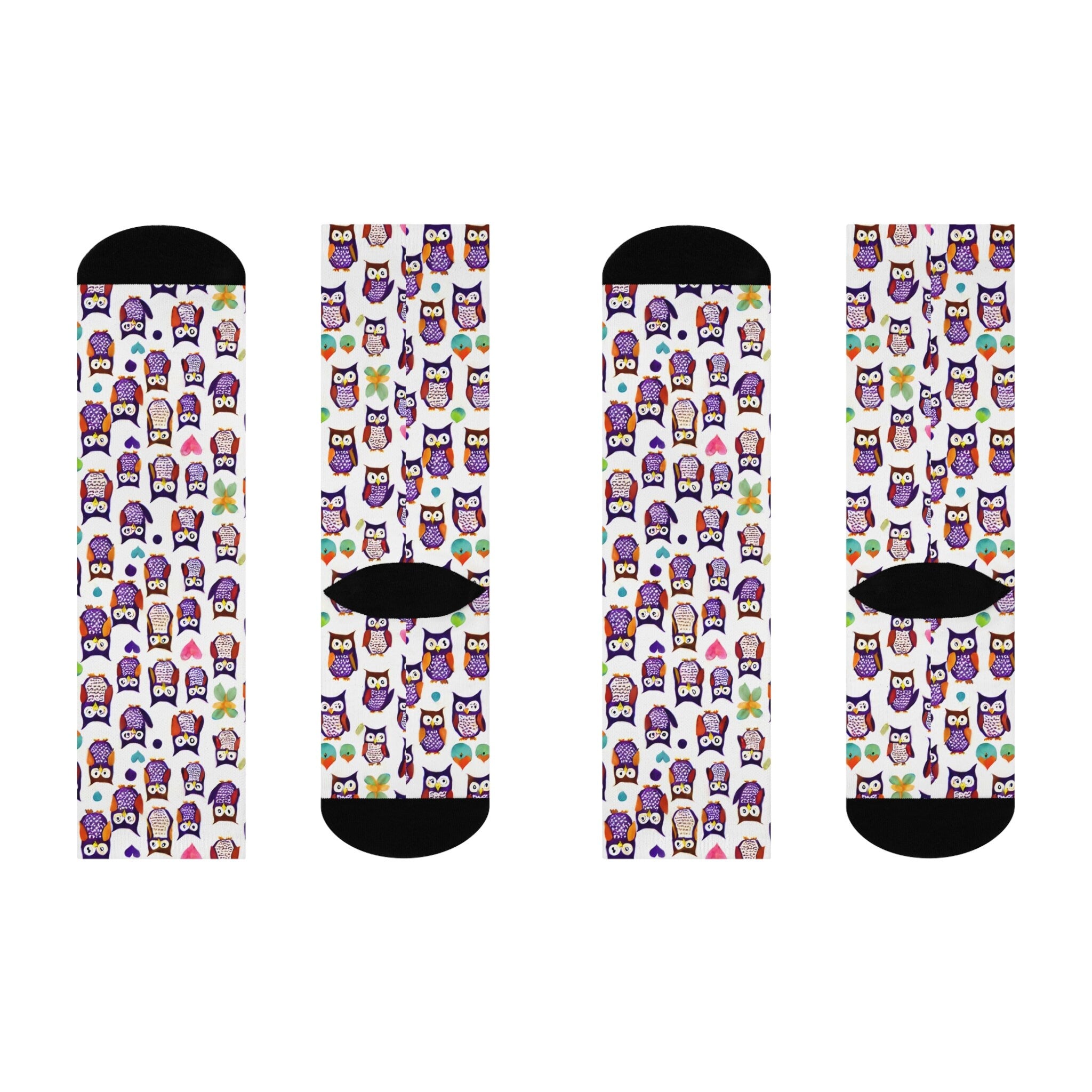 Cute Owl Cushioned Crew Socks