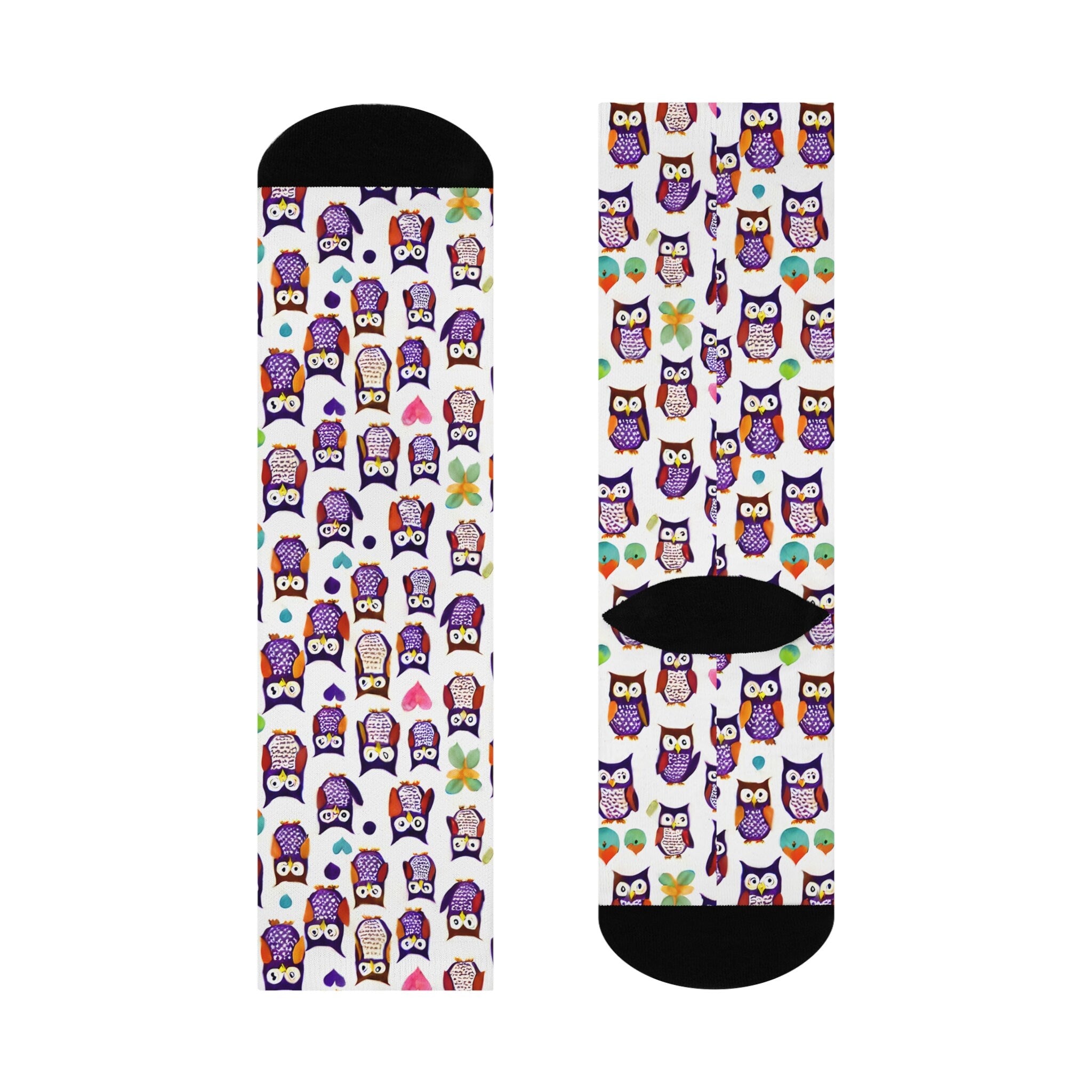 Cute Owl Cushioned Crew Socks