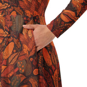 Beautiful Fall Leaves All-over print long sleeve midi dress