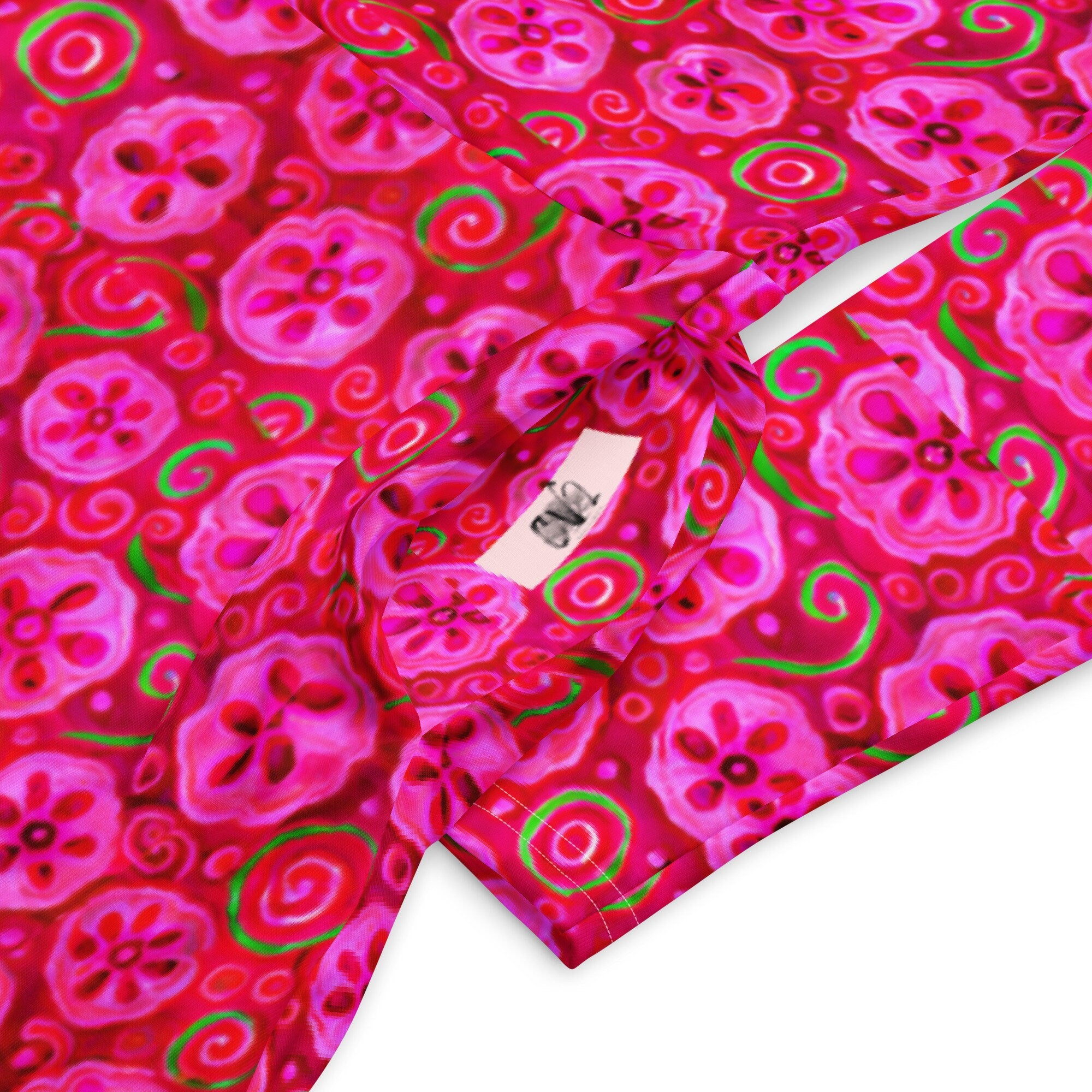 Pretty Pink All-over print long sleeve midi dress