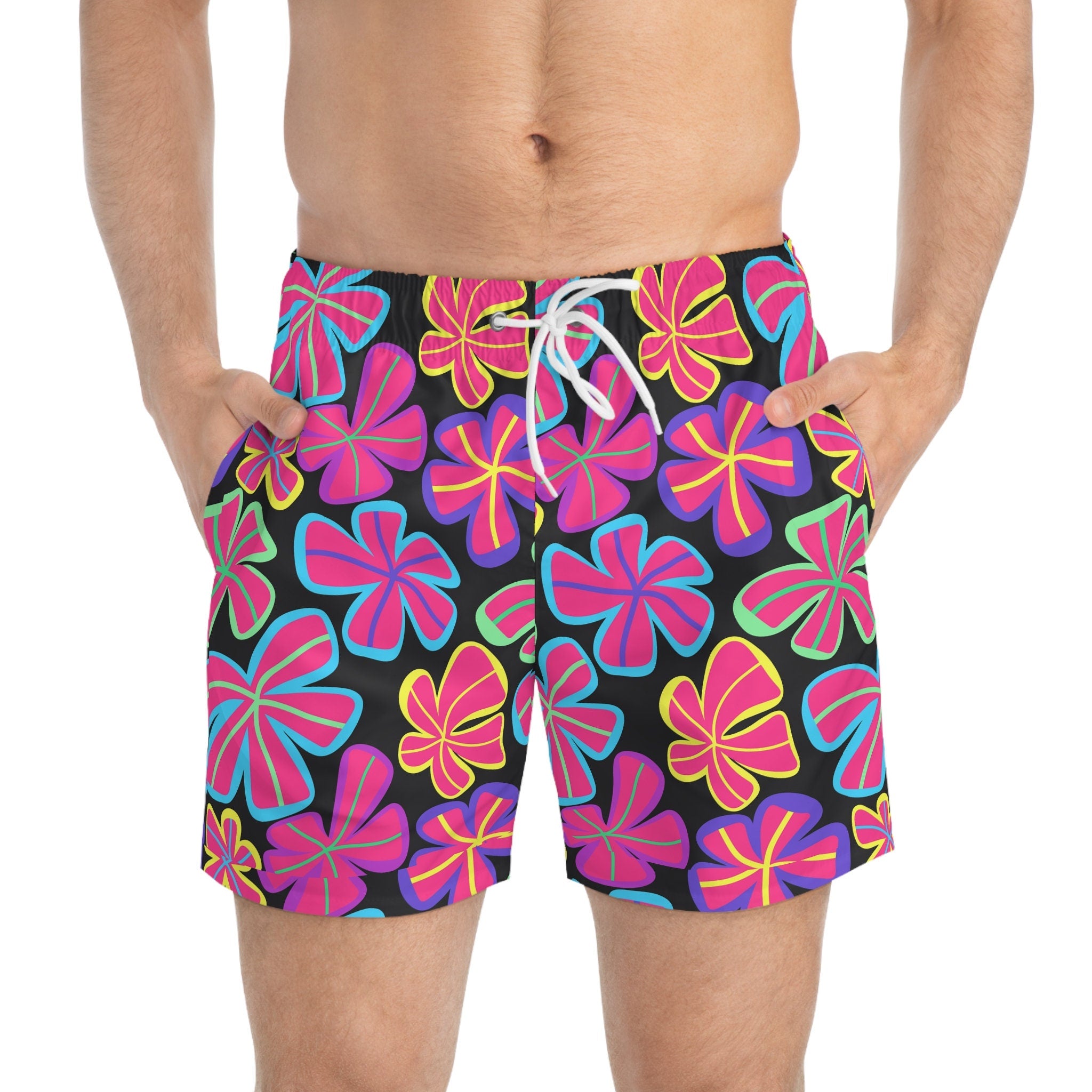 Fun Colorful Tropical Men's Swim Trunks (AOP)