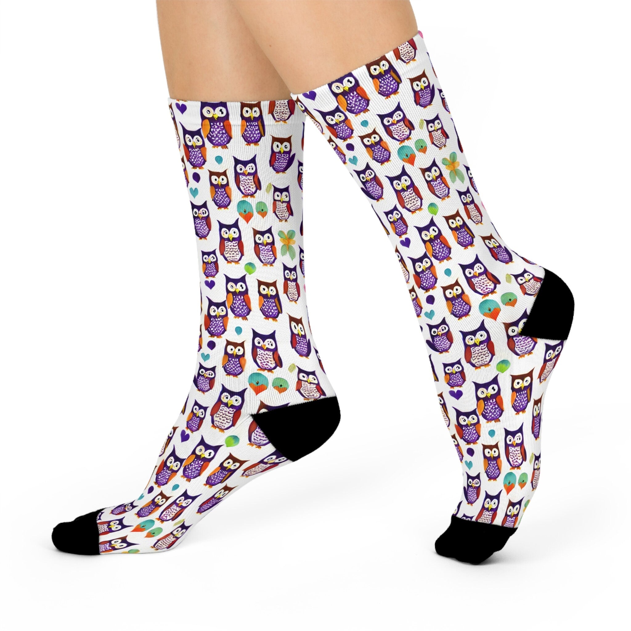 Cute Owl Cushioned Crew Socks