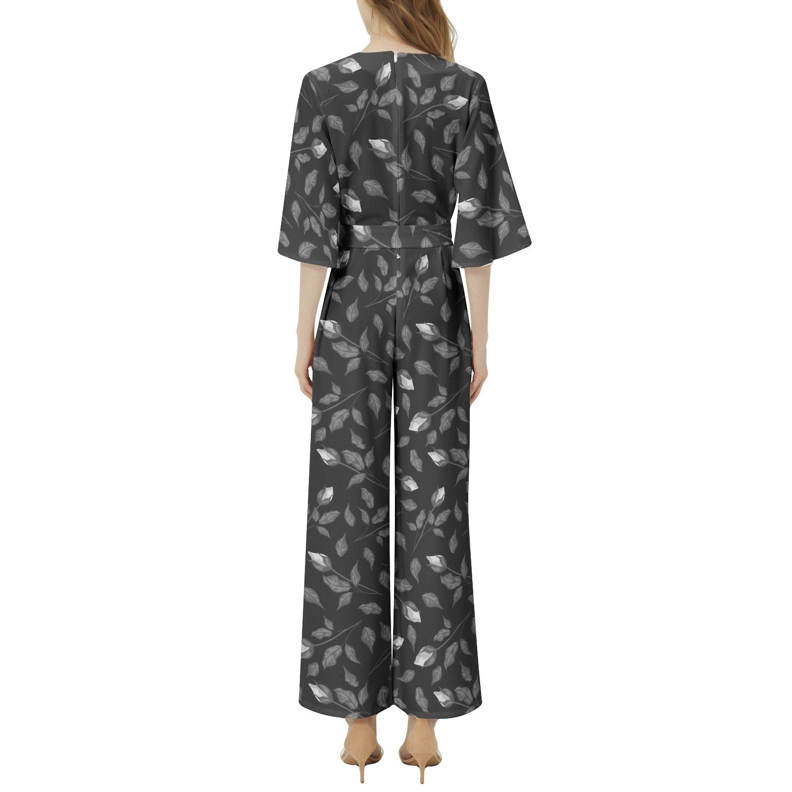Beautiful Dolman Sleeve Belted Wide Leg Jumpsuit
