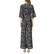 Beautiful Dolman Sleeve Belted Wide Leg Jumpsuit