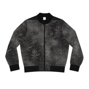 Women's Bomber Jacket  Cool Black Distressed Design (AOP)