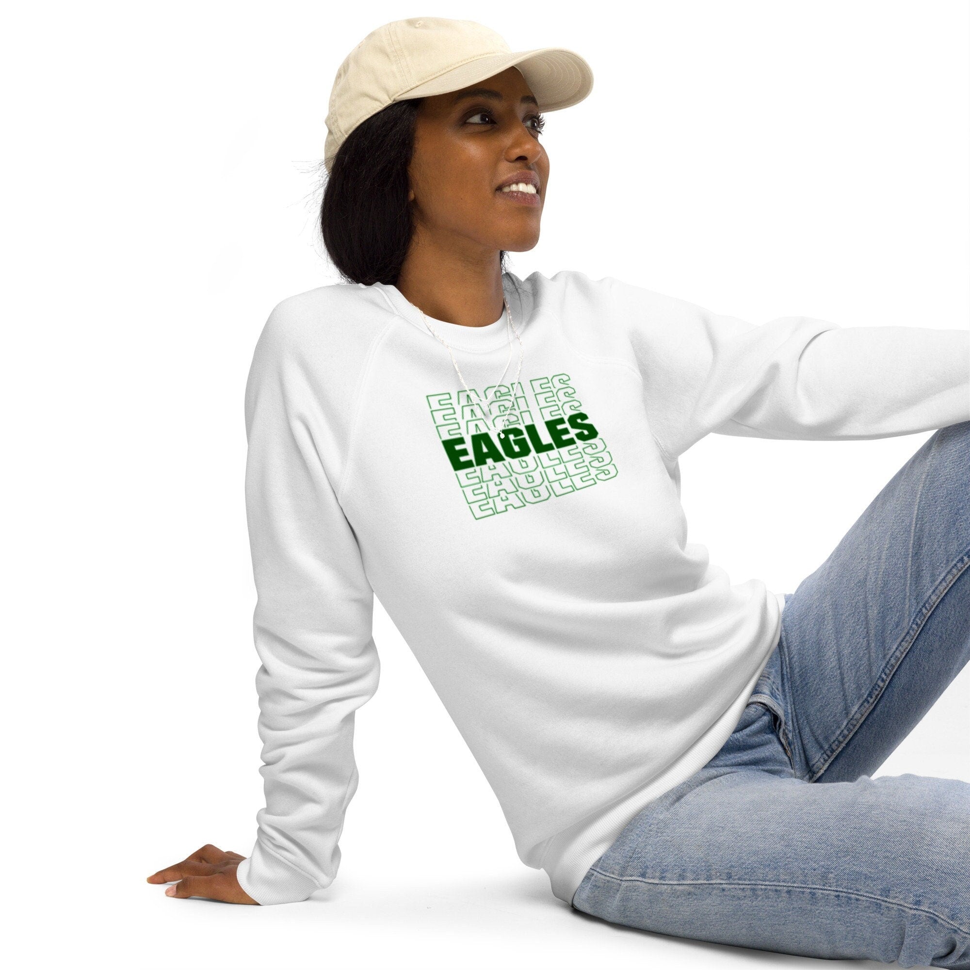 Eagles Unisex Soft Organic Cotton Raglan Sweatshirt