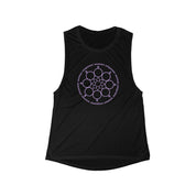 Women's Flowy Scoop Muscle Tank Purple Empower Women Design