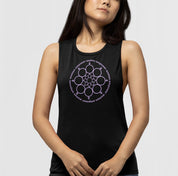 Women's Flowy Scoop Muscle Tank Purple Empower Women Design